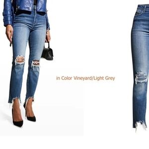 NWT L'AGENCE Size 26 High Line HighRise Distressed Stretch Skinny Jeans MSRP$275